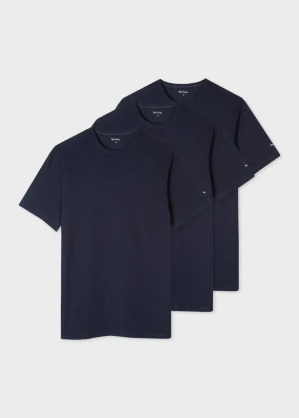 Paul Smith Loungewear Cotton Lounge TShirts Three Pack Navy 8211 Mens