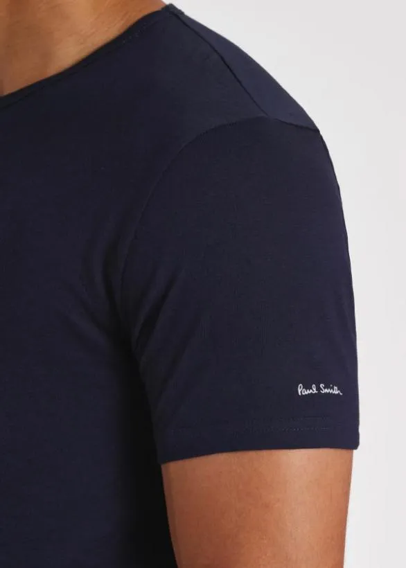 Paul Smith Loungewear Cotton Lounge TShirts Three Pack Navy 8211 Mens