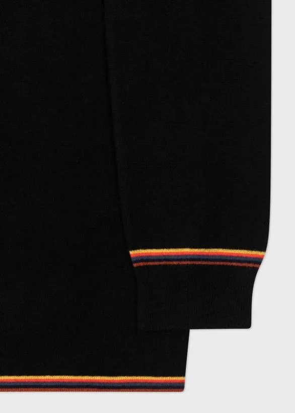 Paul Smith Loungewear Merino Wool 039Artist Stripe039 Lounge Sweater Black 8211 Mens
