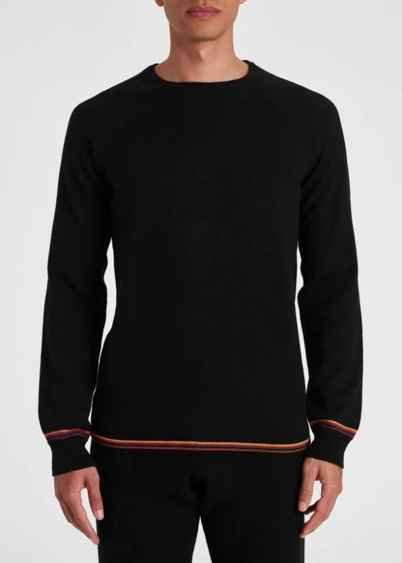 Paul Smith Loungewear Merino Wool 039Artist Stripe039 Lounge Sweater Black 8211 Mens