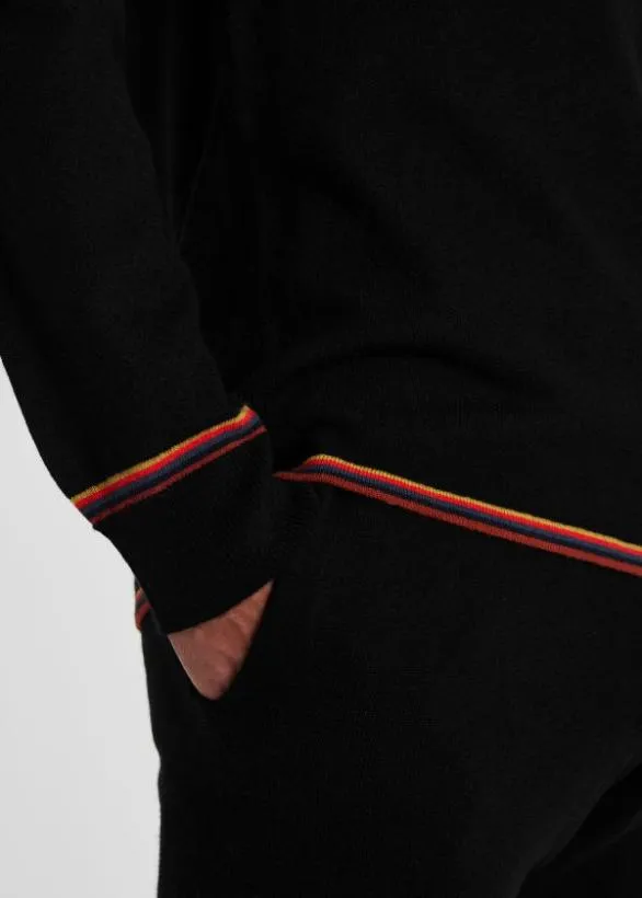 Paul Smith Loungewear Merino Wool 039Artist Stripe039 Lounge Sweater Black 8211 Mens
