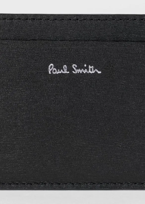 Paul Smith Monogrammed Gifts Leather Credit Card Holder Black 8211 Mens