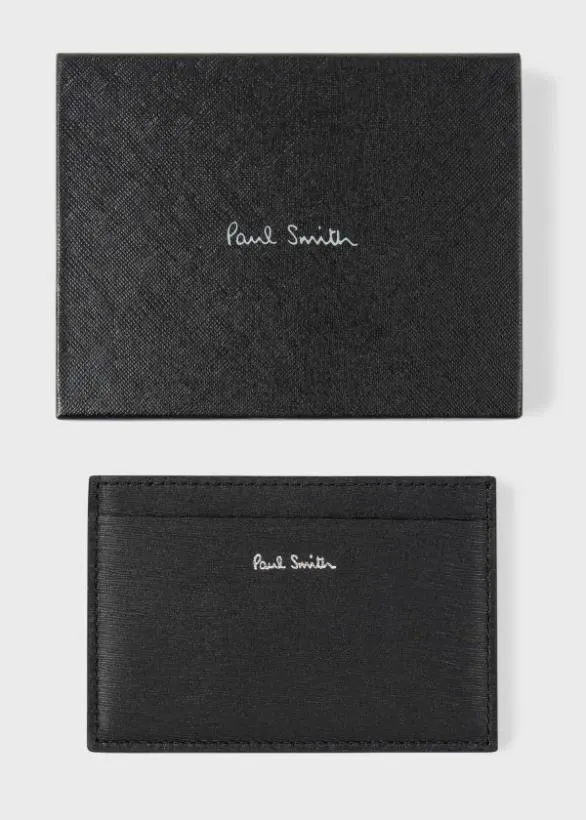 Paul Smith Monogrammed Gifts Leather Credit Card Holder Black 8211 Mens