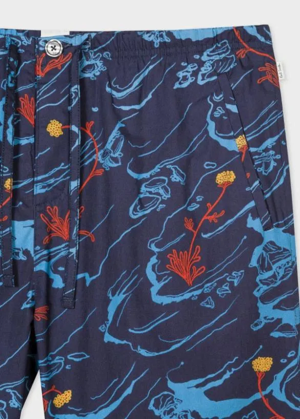 Paul Smith Nightwear Cotton 039Long Cliff039 Pyjamas Navy 8211 MensHome