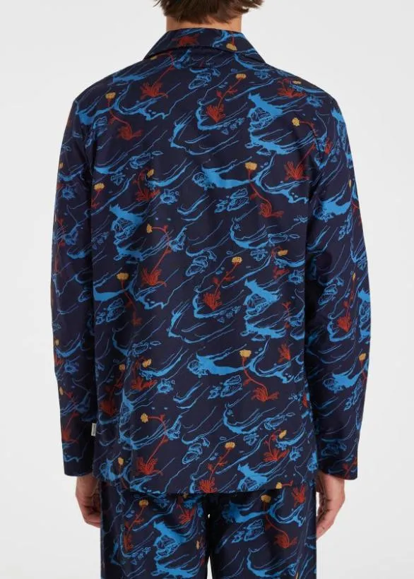 Paul Smith Nightwear Cotton 039Long Cliff039 Pyjamas Navy 8211 MensHome