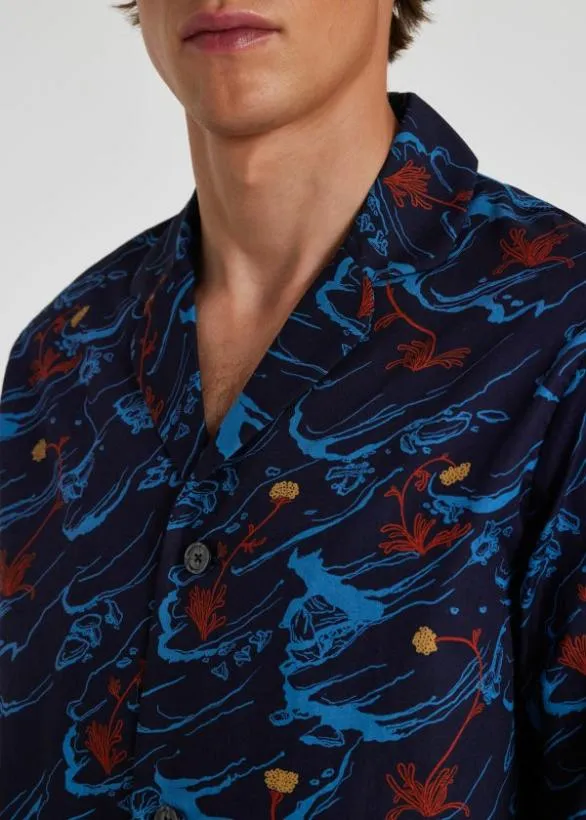 Paul Smith Nightwear Cotton 039Long Cliff039 Pyjamas Navy 8211 MensHome
