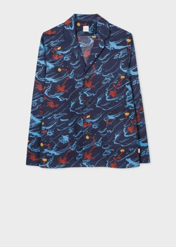 Paul Smith Nightwear Cotton 039Long Cliff039 Pyjamas Navy 8211 MensHome