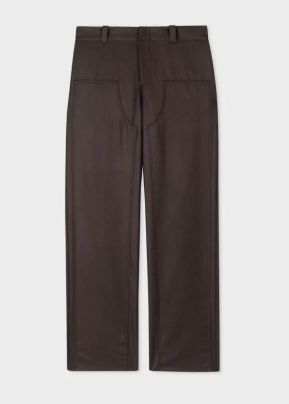 Paul Smith Pants Brown WoolTwill Trousers Brown 8211 Mens