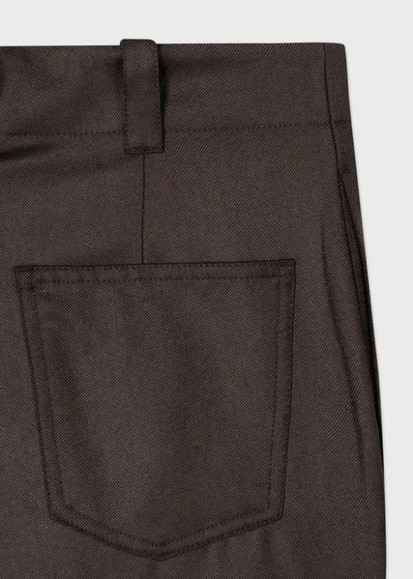Paul Smith Pants Brown WoolTwill Trousers Brown 8211 Mens