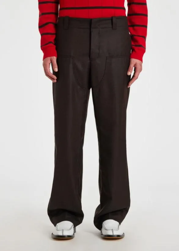 Paul Smith Pants Brown WoolTwill Trousers Brown 8211 Mens