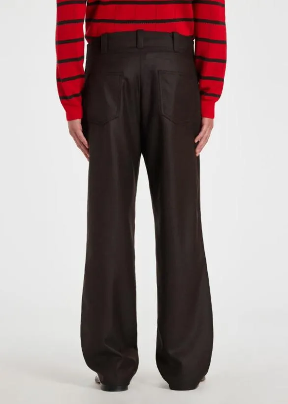 Paul Smith Pants Brown WoolTwill Trousers Brown 8211 Mens