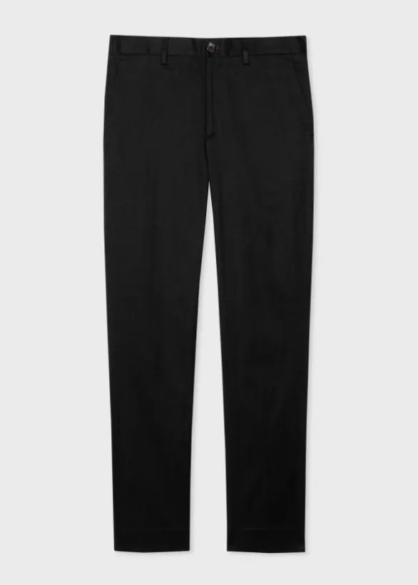 Paul Smith Pants Herringbone Cotton Chinos Black 8211 Mens