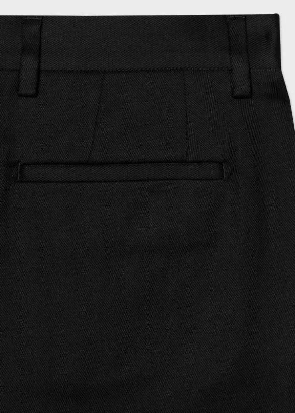 Paul Smith Pants Herringbone Cotton Chinos Black 8211 Mens