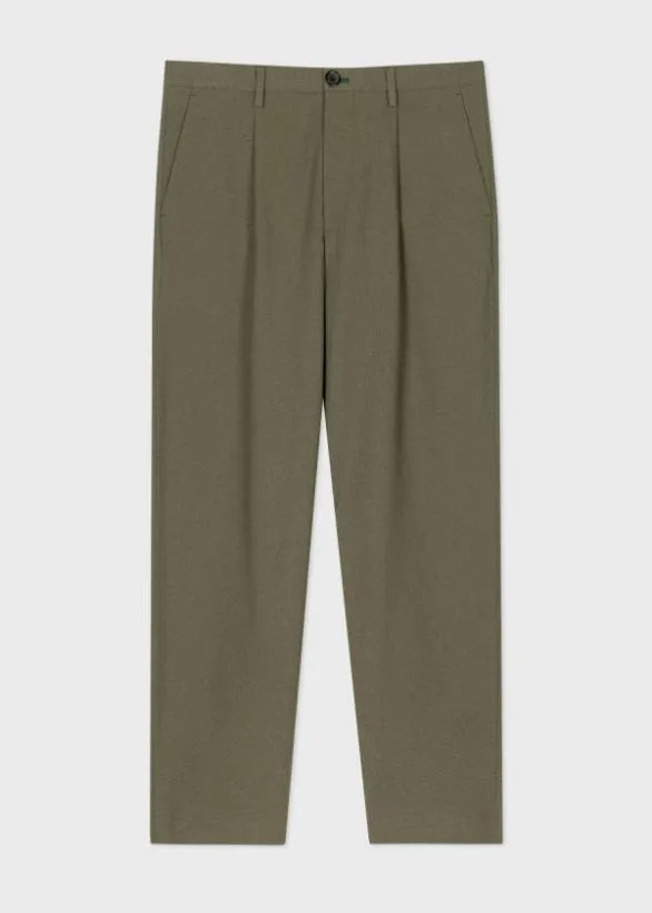 Paul Smith Pants Micro Check Pants Khaki 8211 Mens