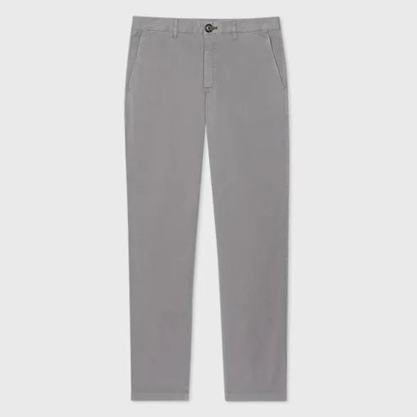 Paul Smith Pants MidFit Cotton Chinos Light Grey 8211 Mens