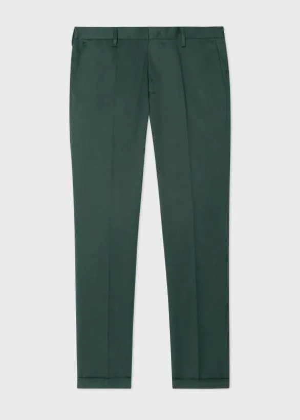 Paul Smith Pants SlimFit StretchCotton Chinos Dark Green 8211 Mens
