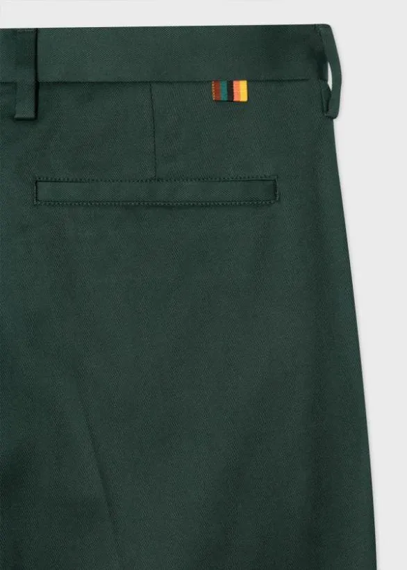 Paul Smith Pants SlimFit StretchCotton Chinos Dark Green 8211 Mens
