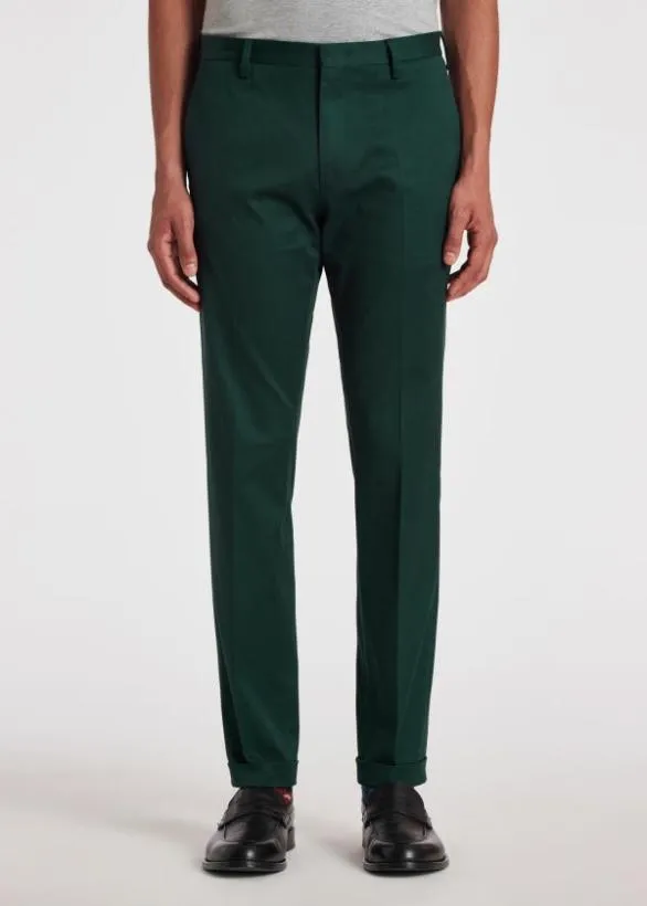 Paul Smith Pants SlimFit StretchCotton Chinos Dark Green 8211 Mens