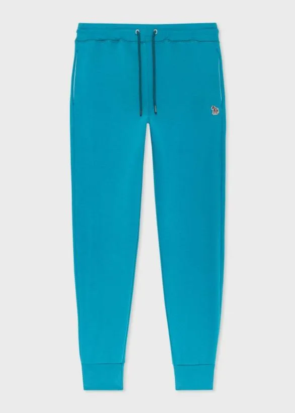 Paul Smith Pants SlimFit Zebra Logo Sweatpants Teal 8211 Mens