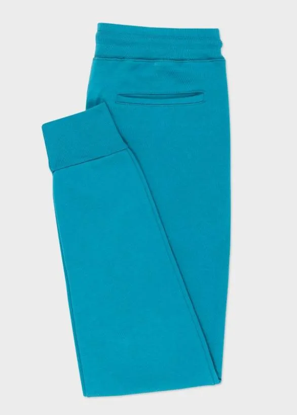 Paul Smith Pants SlimFit Zebra Logo Sweatpants Teal 8211 Mens