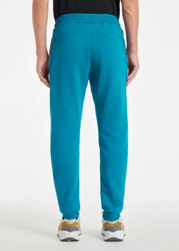 Paul Smith Pants SlimFit Zebra Logo Sweatpants Teal 8211 Mens