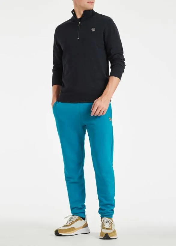 Paul Smith Pants SlimFit Zebra Logo Sweatpants Teal 8211 Mens
