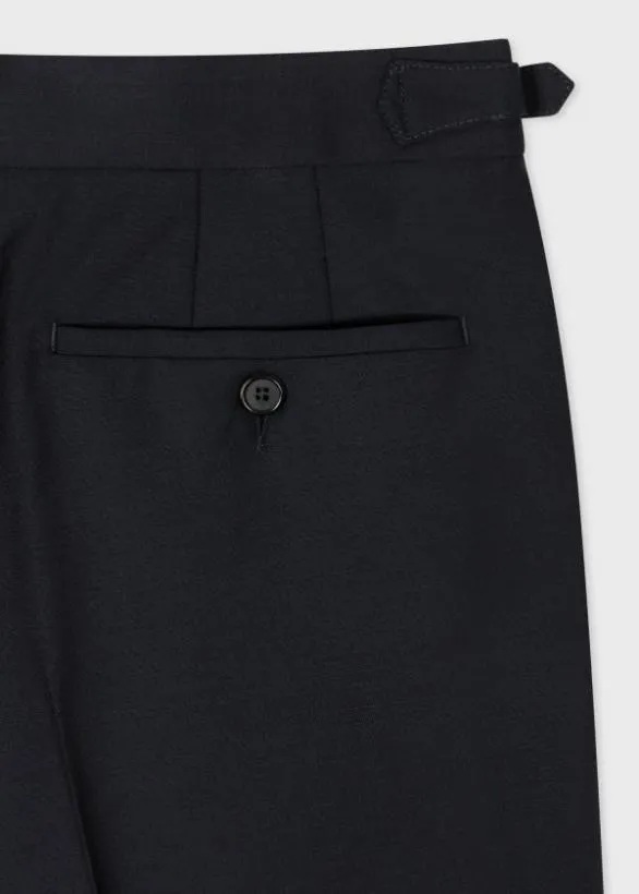 Paul Smith Pants WoolMohair DoublePleat Trousers Dark Navy 8211 Mens