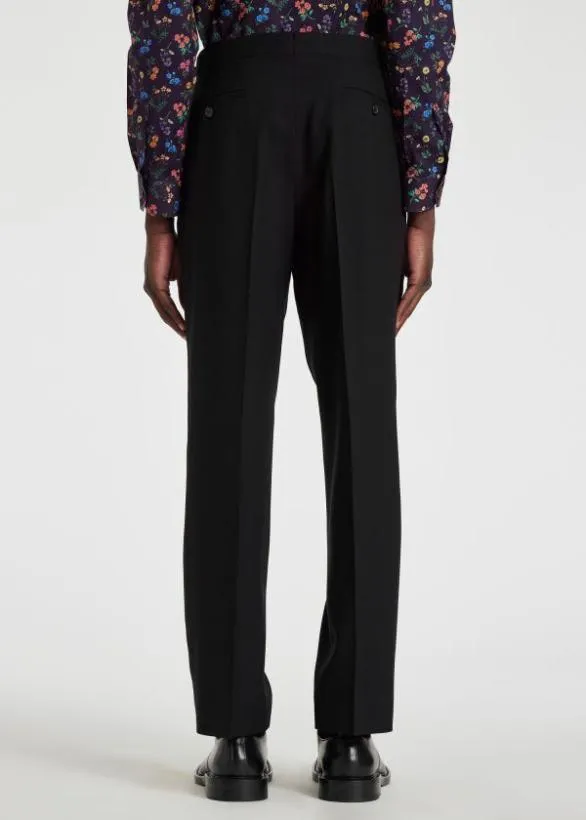 Paul Smith Pants WoolMohair DoublePleat Trousers Dark Navy 8211 Mens