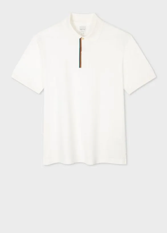 Paul Smith Polo Shirts 039Signature Stripe039 Trim Polo Shirt White 8211 Mens