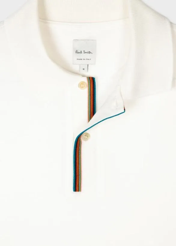 Paul Smith Polo Shirts 039Signature Stripe039 Trim Polo Shirt White 8211 Mens