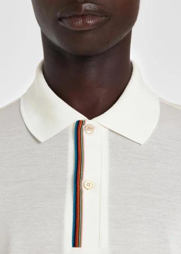 Paul Smith Polo Shirts 039Signature Stripe039 Trim Polo Shirt White 8211 Mens