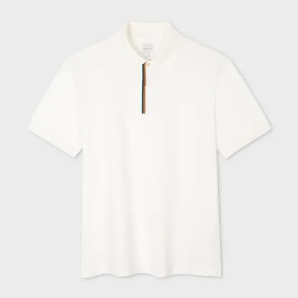 Paul Smith Polo Shirts 039Signature Stripe039 Trim Polo Shirt White 8211 Mens