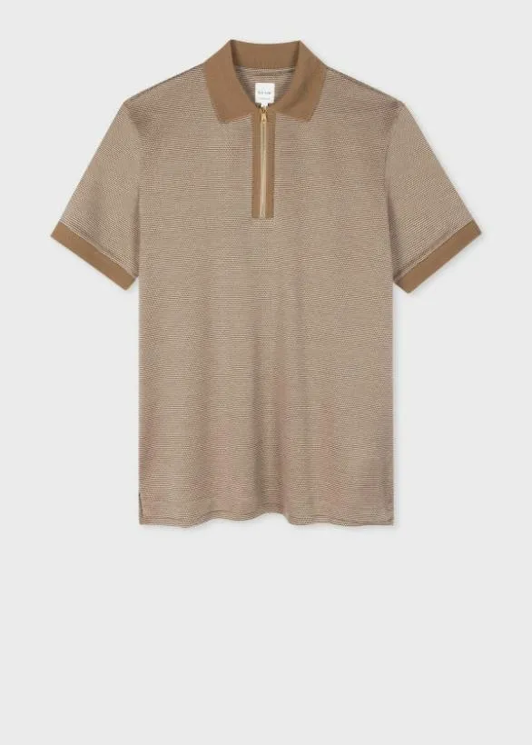 Paul Smith Polo Shirts Contrast Collar Polo Shirt Beige 8211 Mens