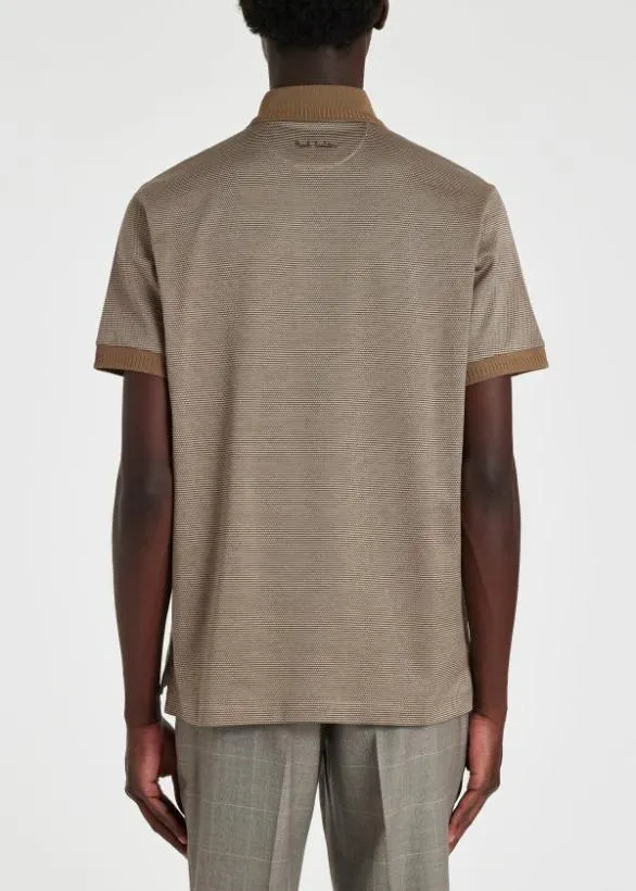 Paul Smith Polo Shirts Contrast Collar Polo Shirt Beige 8211 Mens