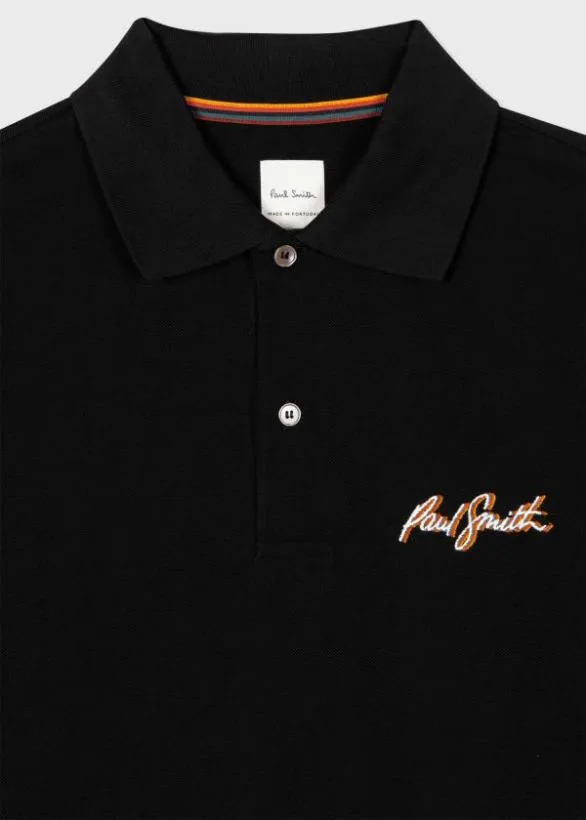 Paul Smith Polo Shirts Shadow Logo Cotton Polo Shirt Black 8211 Mens