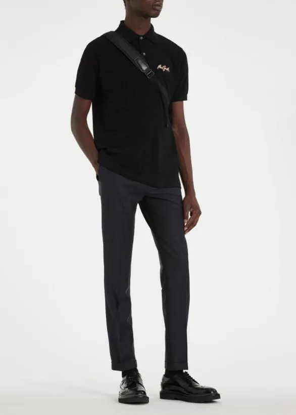 Paul Smith Polo Shirts Shadow Logo Cotton Polo Shirt Black 8211 Mens