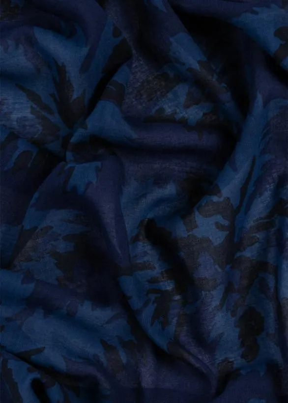 Paul Smith Scarves Cotton 039Palm Burst039 Scarf Blue 8211 MensWomens
