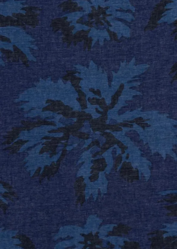 Paul Smith Scarves Cotton 039Palm Burst039 Scarf Blue 8211 MensWomens