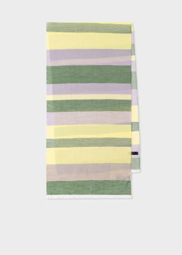 Paul Smith Scarves CottonBlend Scarf Green 8211 Mens