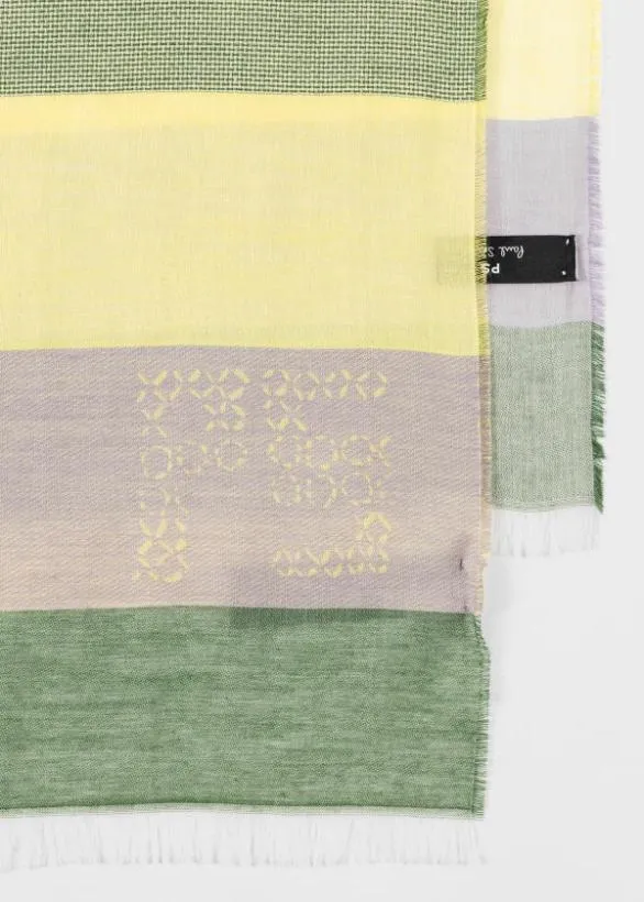 Paul Smith Scarves CottonBlend Scarf Green 8211 Mens