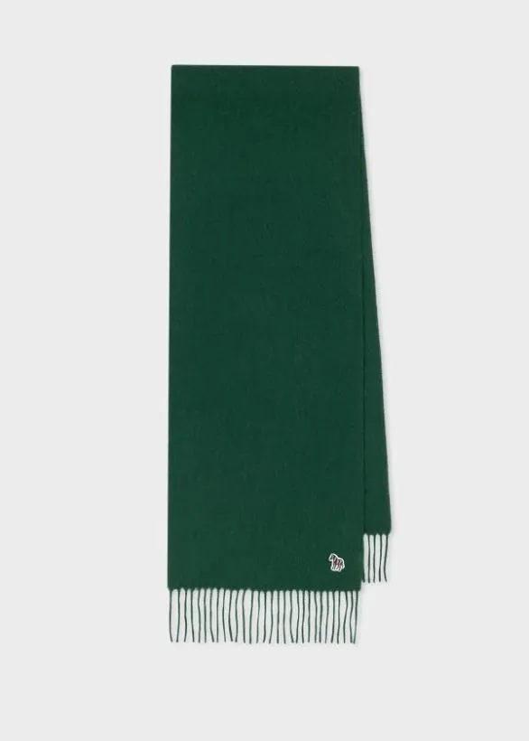 Paul Smith Scarves Lambswool Zebra Scarf Dark Green 8211 MensWomens