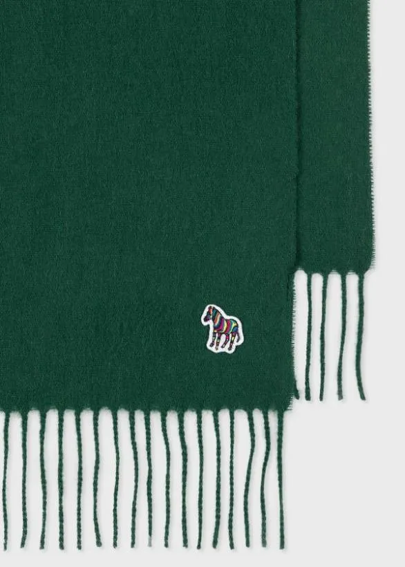 Paul Smith Scarves Lambswool Zebra Scarf Dark Green 8211 MensWomens