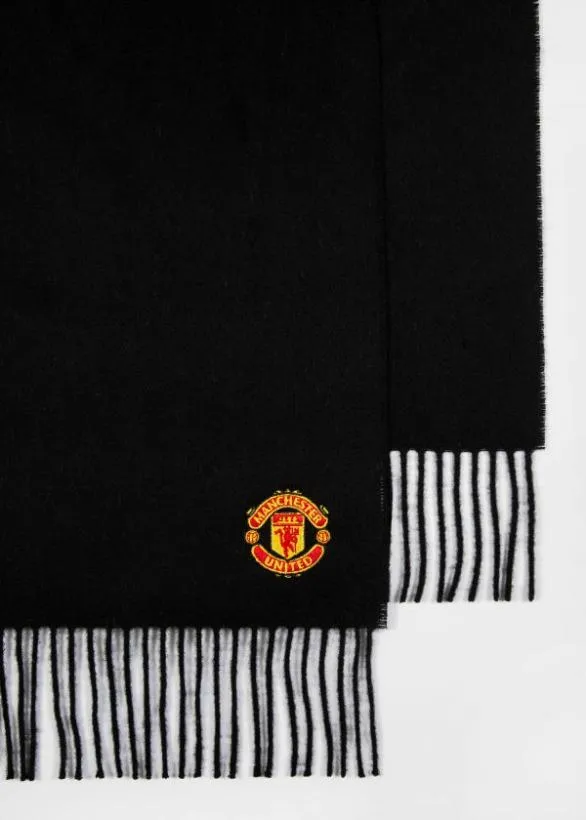 Paul Smith Scarves Paul Smith and Manchester United 8211 Wool Scarf Black 8211 MensWomens