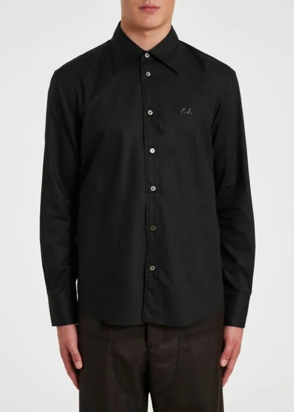 Paul Smith Shirts Black CottonBlend Shirt Black 8211 Mens