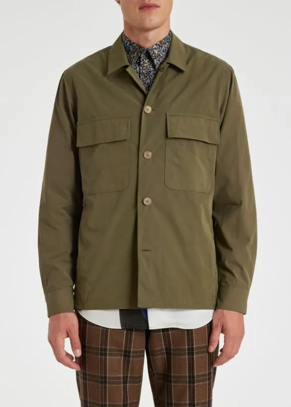 Paul Smith Shirts CottonBlend Shirt Jacket Khaki 8211 Mens