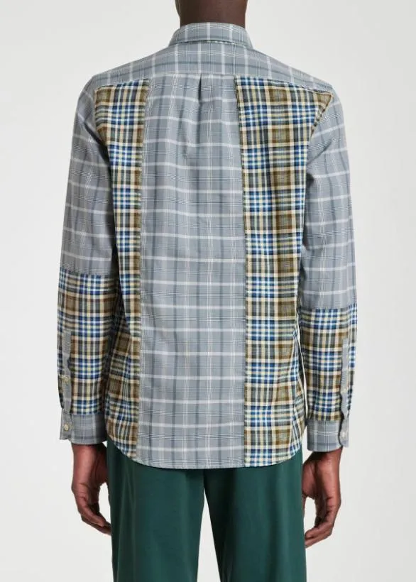 Paul Smith Shirts CutUp Check Cotton Shirt Grey 8211 Mens
