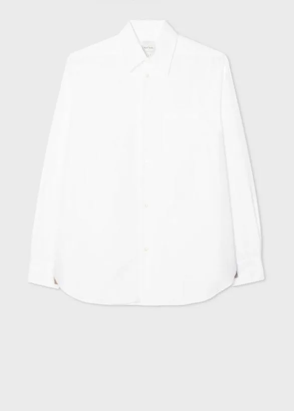 Paul Smith Shirts EndonEnd Cotton Shirt White 8211 Mens