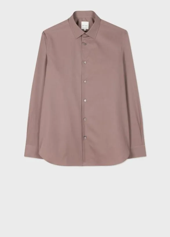 Paul Smith Shirts Mauve CottonPoplin Shirt Mauve 8211 Mens