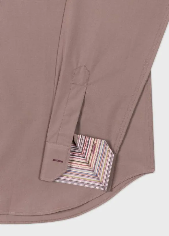 Paul Smith Shirts Mauve CottonPoplin Shirt Mauve 8211 Mens