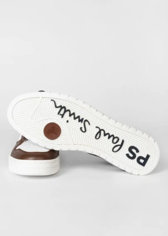 Paul Smith Sneakers Leather 039Liston039 HighTop Trainers White And Brown 8211 Mens
